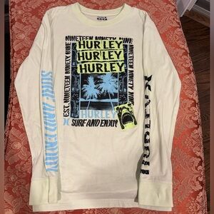 Hurley Kids Long Sleeve Tee - Cream and Black